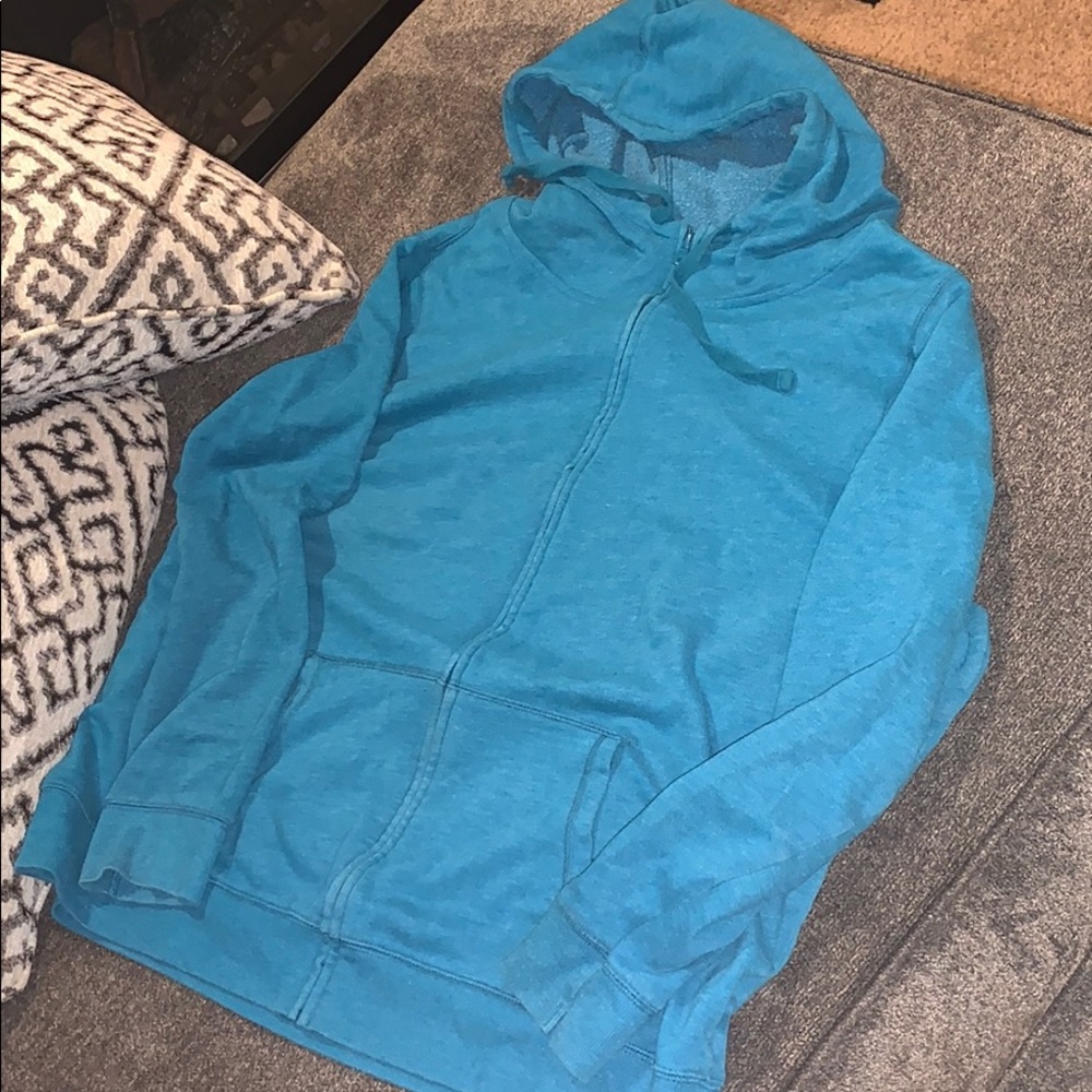 Old navy turquoise zip up sweatshirt.